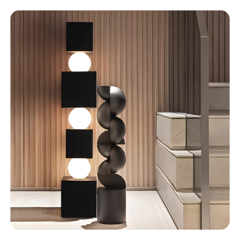 Cube Orbit Sculptural Floor Lamp
